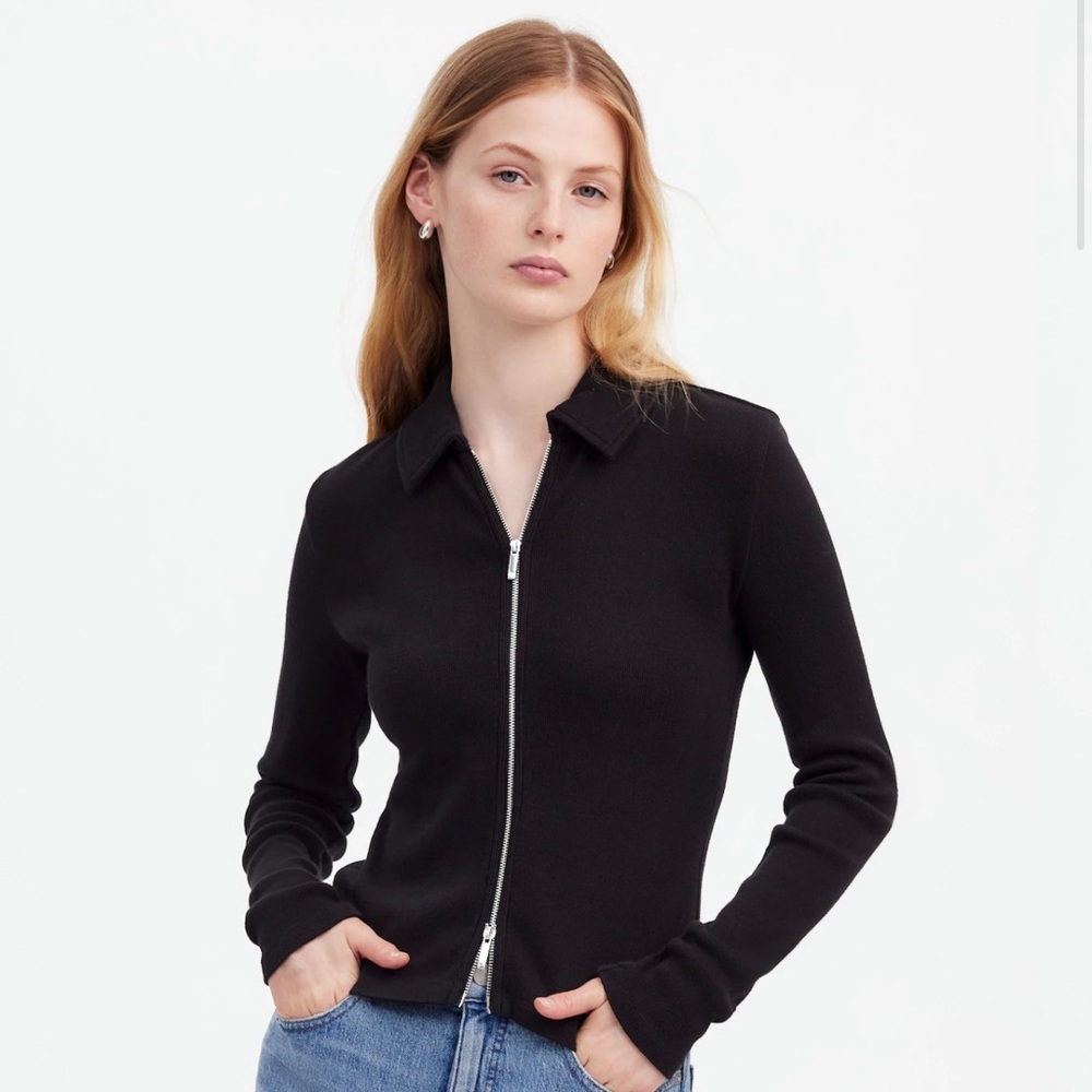 Madewell Ribbed Zip-Front Tee - Picture 4 of 6